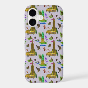 Vintage Travel Skyline New York Liberty Autumn iPhone 17 Case