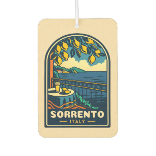 Vintage Travel Sorrento Italy Coastal Retro Scenic Air Freshener
