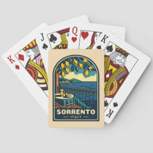 Vintage Travel Sorrento Italy Coastal Retro Scenic Poker Cards