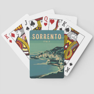 Vintage Travel Sorrento Italy Retro Graphic Poker Cards