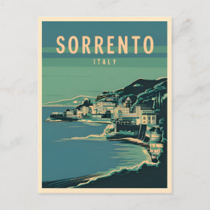 Vintage Travel Sorrento Italy Retro Graphic Postcard