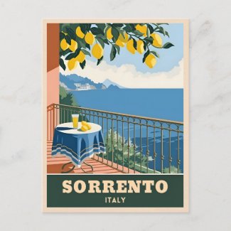 Vintage Travel Sorrento Italy Seaside Retro