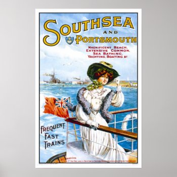 Vintage Travel Southsea Poster by ContinentalToursist at Zazzle