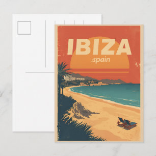 vintage Travel spain IBIZA Balearic islands gifts Postcard