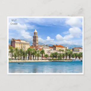 vintage travel Split Croatia Croatie retro tourism Postcard