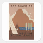 - Vintage Travel Square Sticker