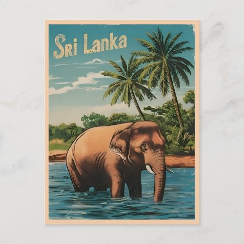Vintage Travel Sri Lanka Ceylon Retro Scenic Postcard