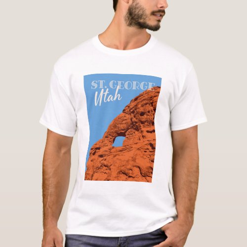 Vintage Travel St George Utah rock formations T_Shirt