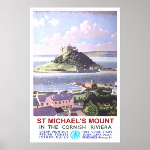 Vintage travelSt Michaels Mount Poster