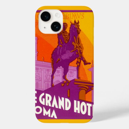 Vintage Travel Statue Le Grand Hotel Roma Italy Case_Mate iPhone 14 Case