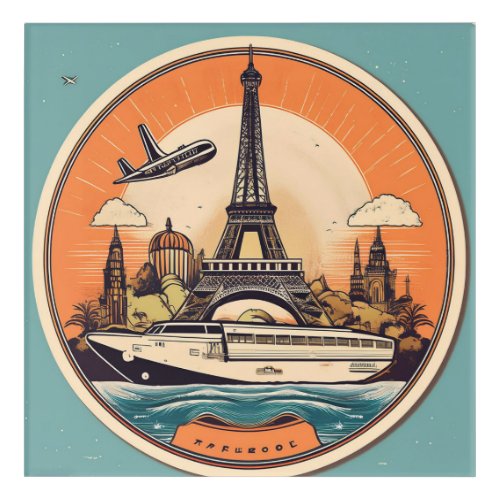 Vintage Travel Sticker Acrylic Print