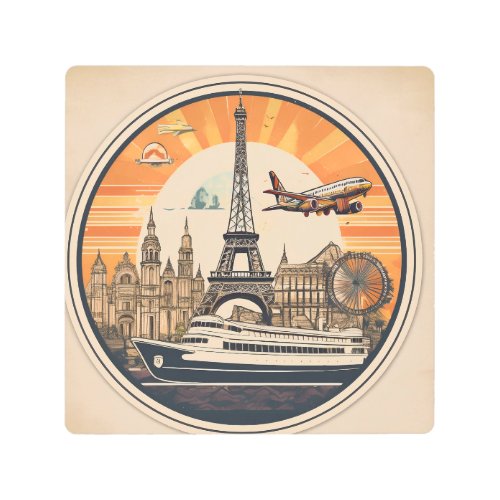 Vintage Travel Sticker_Inspired Wood Print  Perfe