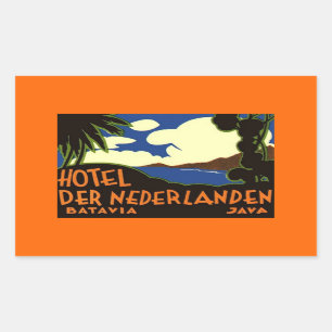 Vintage Travel Stickers Batavia Jakarta Indonesia