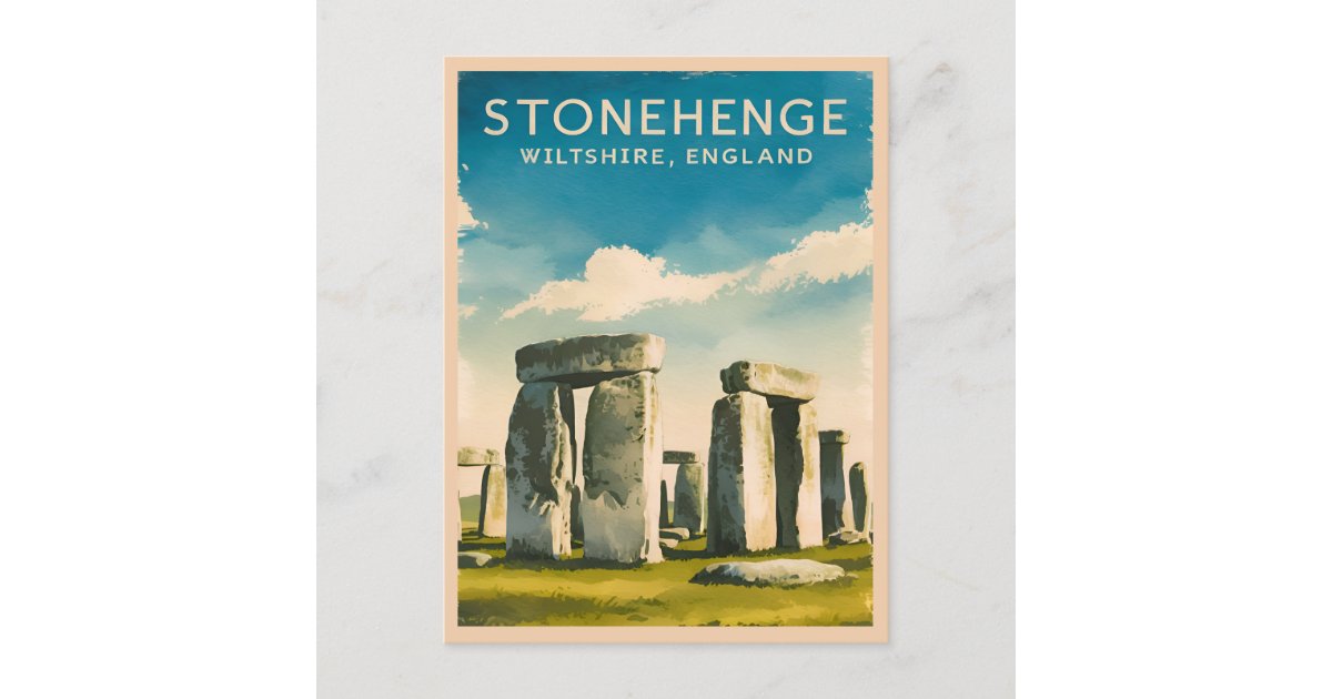 Vintage Travel Stonehenge England Retro Scenic Postcard | Zazzle