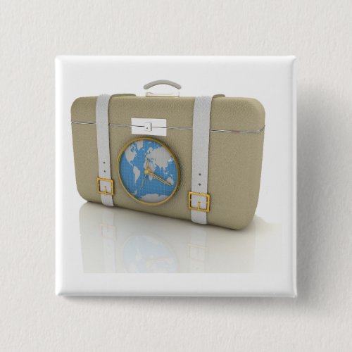 Vintage Travel Suitcase Clock World Map