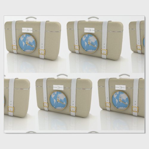 Vintage Travel Suitcase Clock World Map