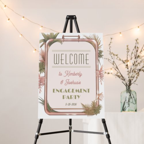 Vintage Travel Suitcase Engagement Party Welcome Foam Board