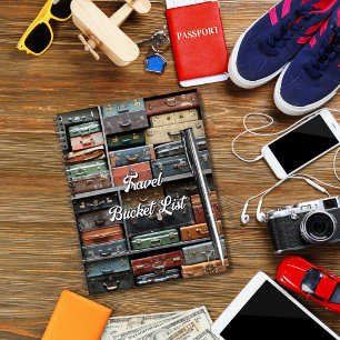 Vintage Travel Suitcase Photo Stylish Antique  Notebook