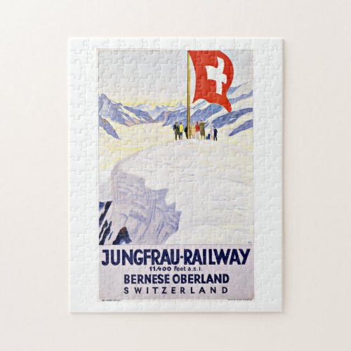 Vintage Travel Switzerland By Jungfrau Railway Jigsaw Puzzle
