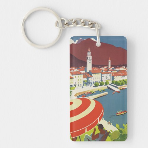 Vintage Travel Switzerland Keychain