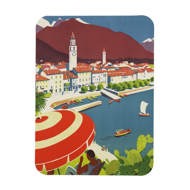 Vintage Travel Switzerland Magnet (Vertical)