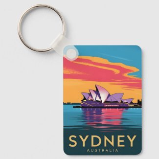 Vintage Travel Sydney Australia Sunset Scenic