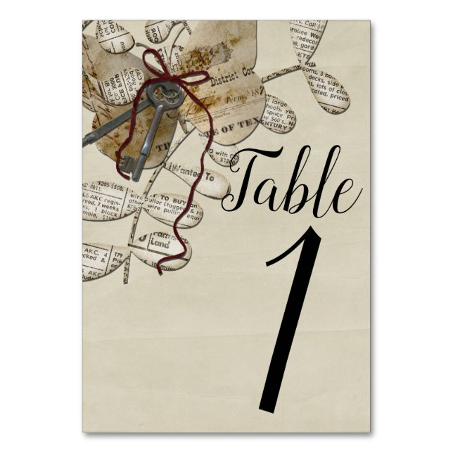Vintage Travel Table Number (Front)