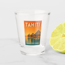 Vintage Travel Tahiti French Polynesia Sunset 
