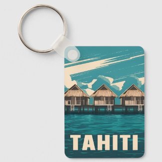 Vintage Travel Tahiti Seaside Retro Graphic