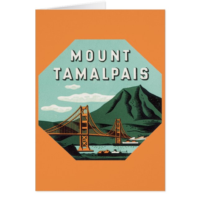 Vintage Travel, Tamalpais Mountain or Mount Tam (Front)