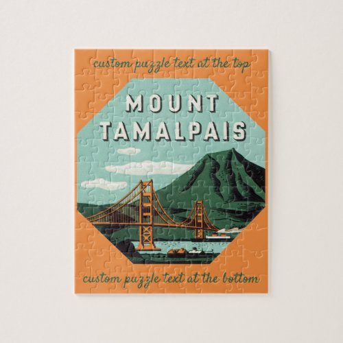 Vintage Travel Tamalpais Mountain or Mount Tam Jigsaw Puzzle