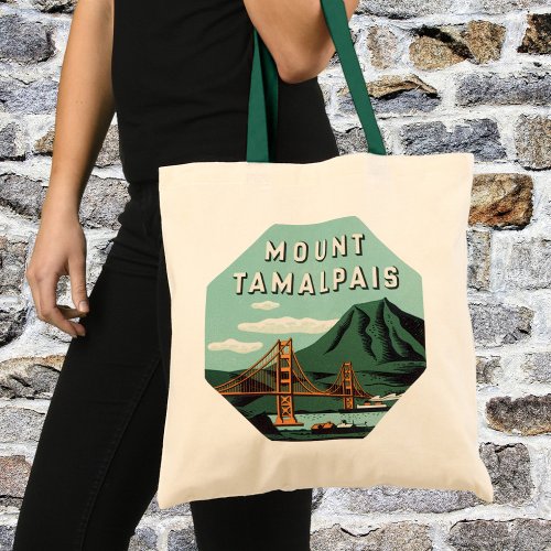 Vintage Travel Tamalpais Mountain or Mount Tam Tote Bag