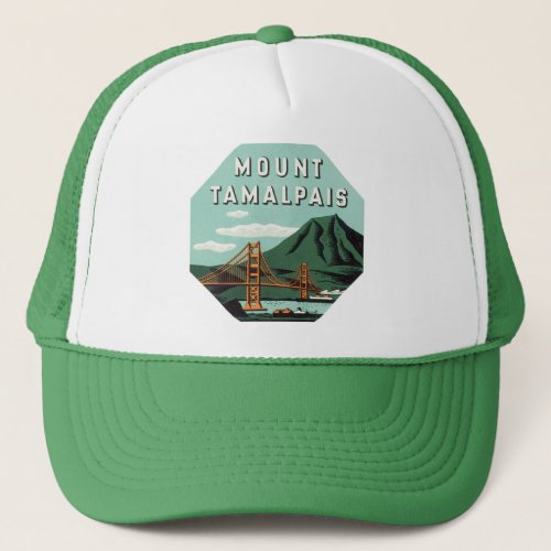 Vintage Travel Tamalpais Mountain or Mount Tam Trucker Hat