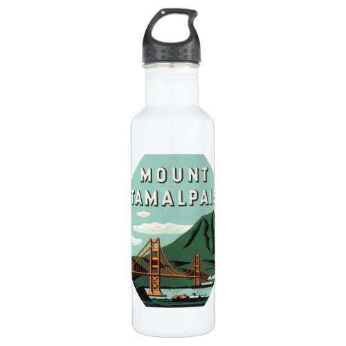 Vintage Travel Tamalpais Mountain or Mount Tam Water Bottle
