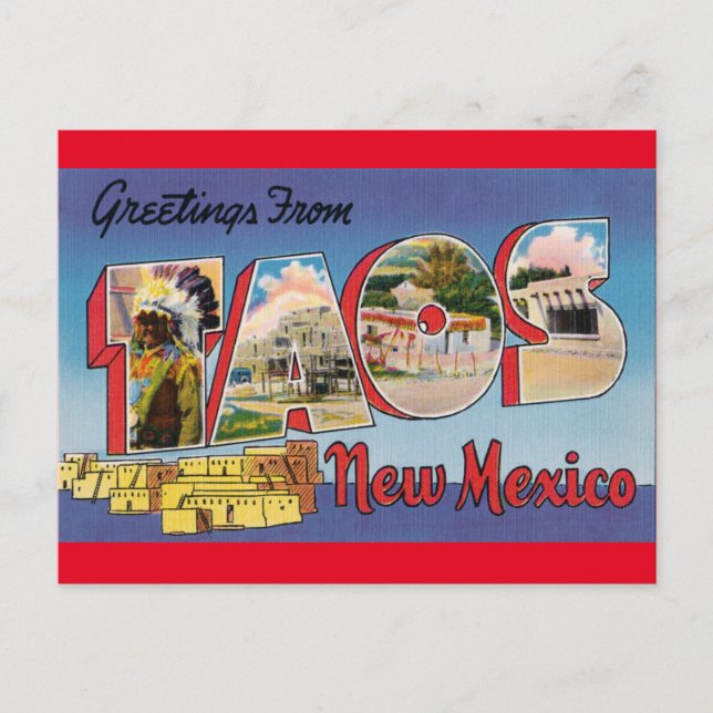 Vintage Travel - TAOS, NEW MEXICO Postcard (Front)