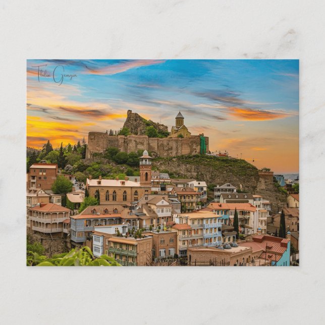vintage travel Tbilisi Georgia Buildings Cityscape Postcard (Front)