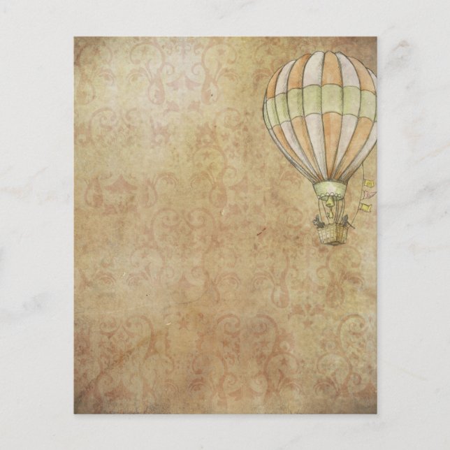 Vintage travel tehemed hot air baloon  (Front)