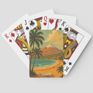 Vintage Travel Tenerife Canary Island Mount Teide  Poker Cards
