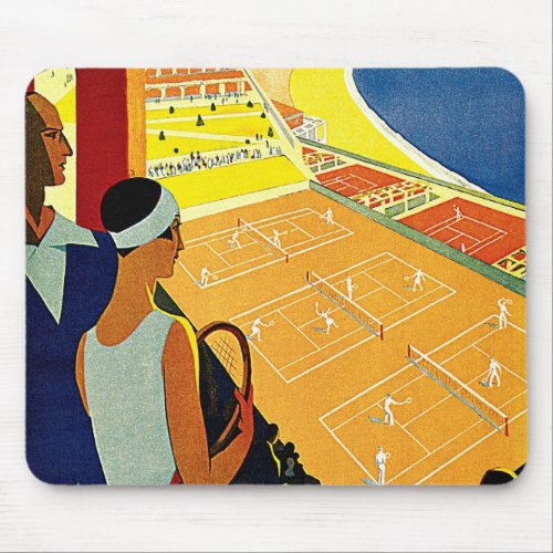 Vintage Travel Tennis Sports Monte Carlo Monaco Mouse Pad