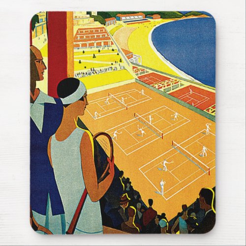 Vintage Travel Tennis Sports Monte Carlo Monaco Mouse Pad