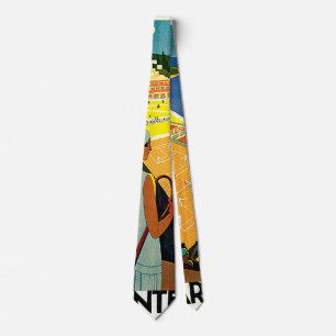 Vintage Travel, Tennis, Sports, Monte Carlo Monaco Neck Tie
