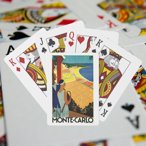 Vintage Travel Tennis Sports Monte Carlo Monaco Playing Cards