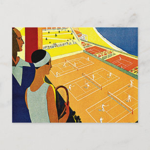 Vintage Travel, Tennis, Sports, Monte Carlo Monaco Postcard