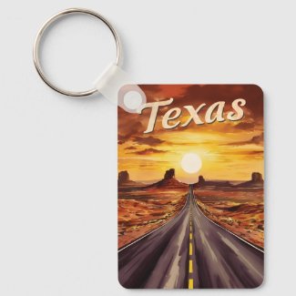 Vintage Travel Texas Landscape Retro Scenic Sunset