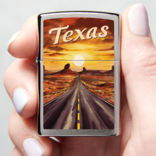 Vintage Travel Texas Landscape Retro Scenic Sunset Zippo Lighter