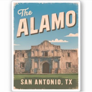 Vintage Travel The Alamo Texas Retro Graphic