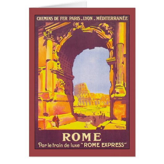 Vintage Travel, the Coliseum in Rome Italy Italian (Front)