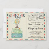Vintage Travel Themed Baby Shower Invitation (Front)