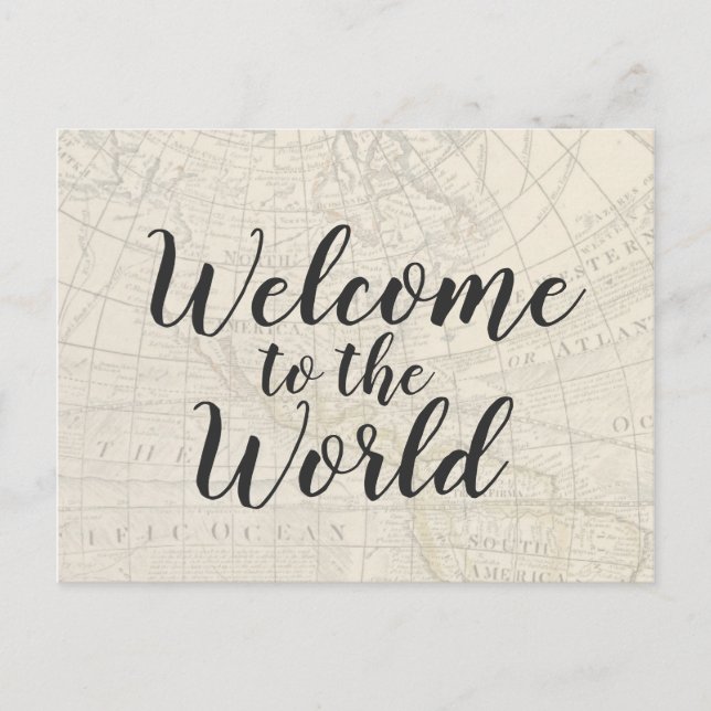 Vintage Travel Themed Baby Shower Invitation (Front)