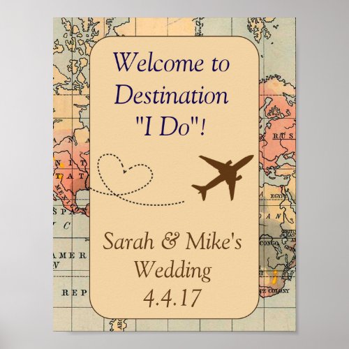 Vintage Travel Themed Decoration_Wedding Sign